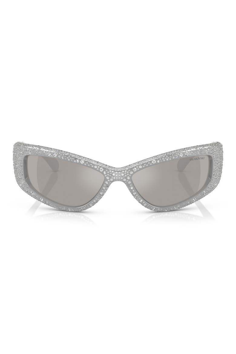 60mm Irregular Sunglasses, Main, color, SILVER MIRROR