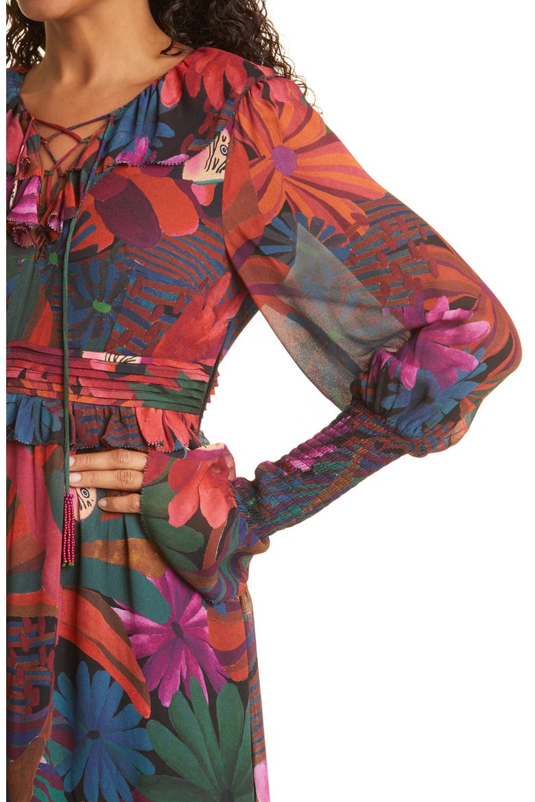 Bird Flowers Long Sleeve Dress, Alternate, color, BIRD FLOWERS