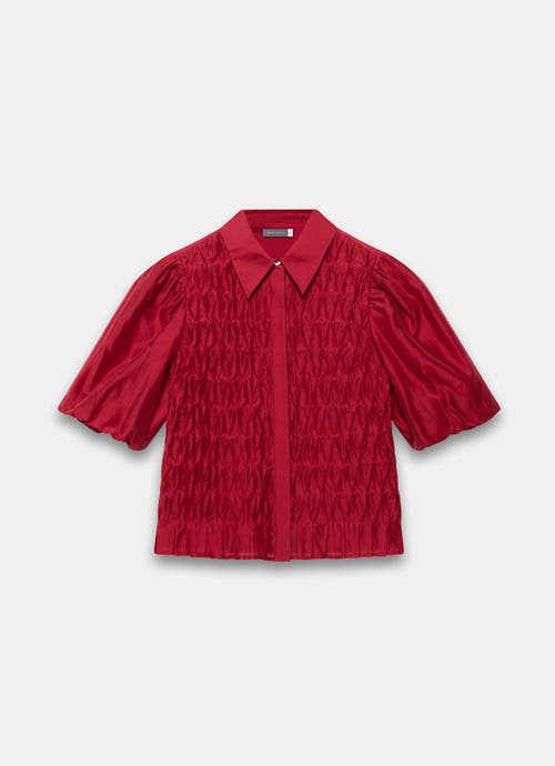 Mint Velvet Puff Sleeve Smock Shirt In Red