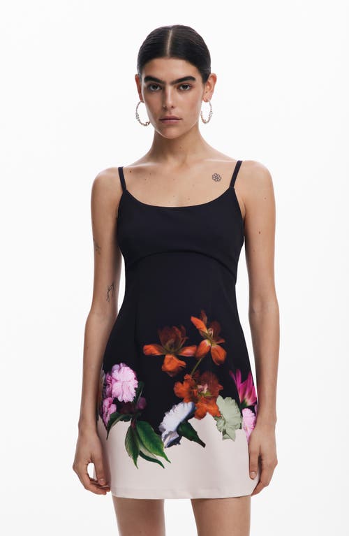 Desigual Placement Print Body-con Minidress In Black