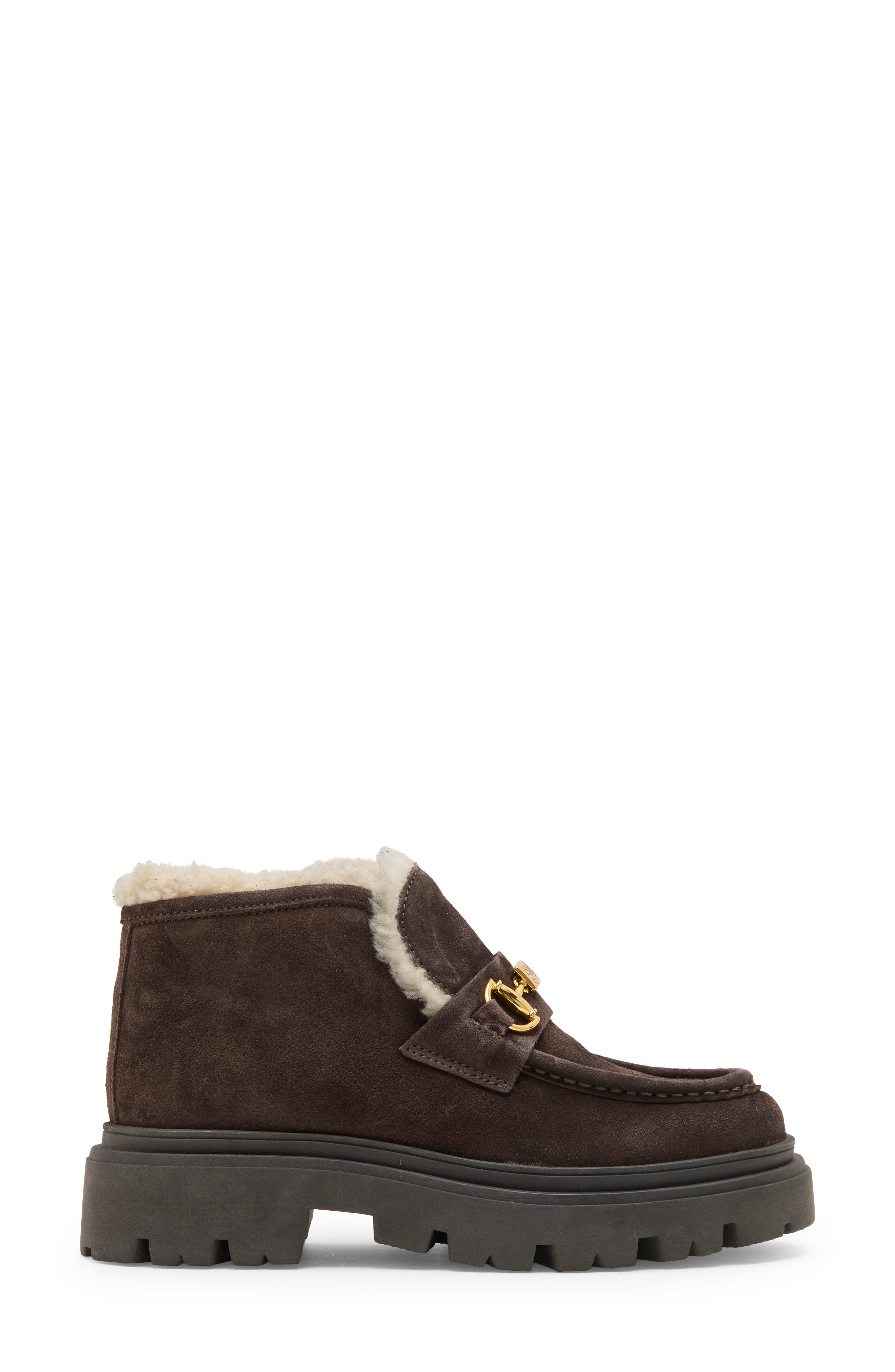 Leather Penny Loafer Boot, Alternate, color, BROWN