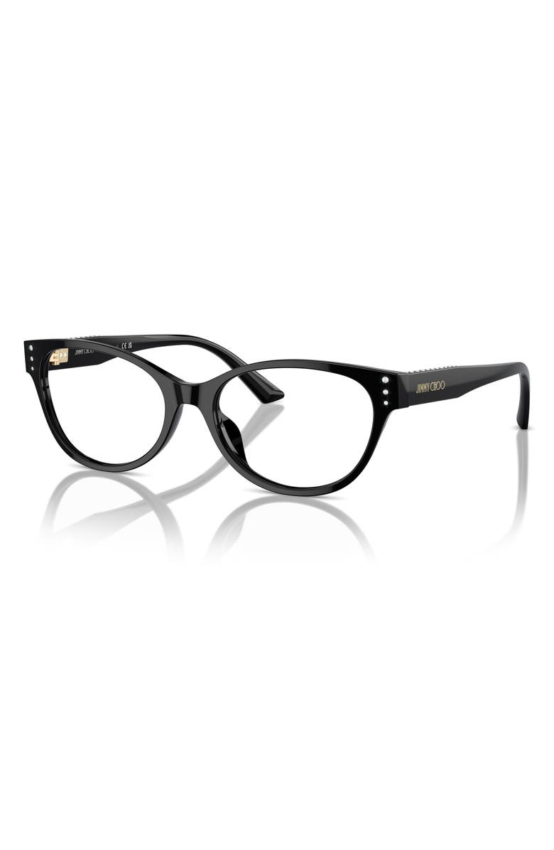 Jimmy Choo 54mm Oval Optical Glasses, Alternate, color, Black / Demo Lens