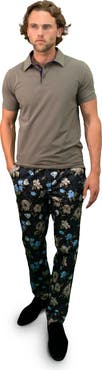 Lords of Harlech Jack Flat Front Chino Pant In Augustus Floral