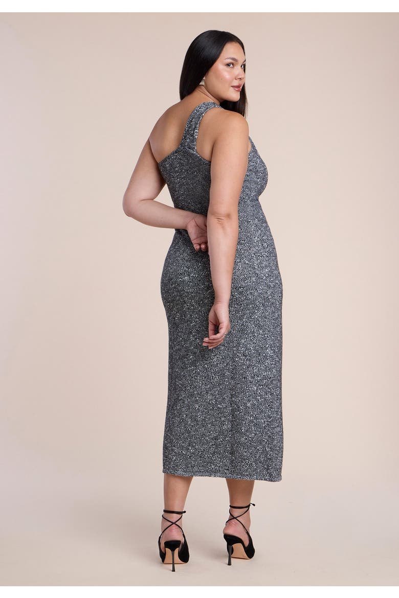 Twisted One Shoulder Sweater Maxi Dress, Alternate, color, MARL