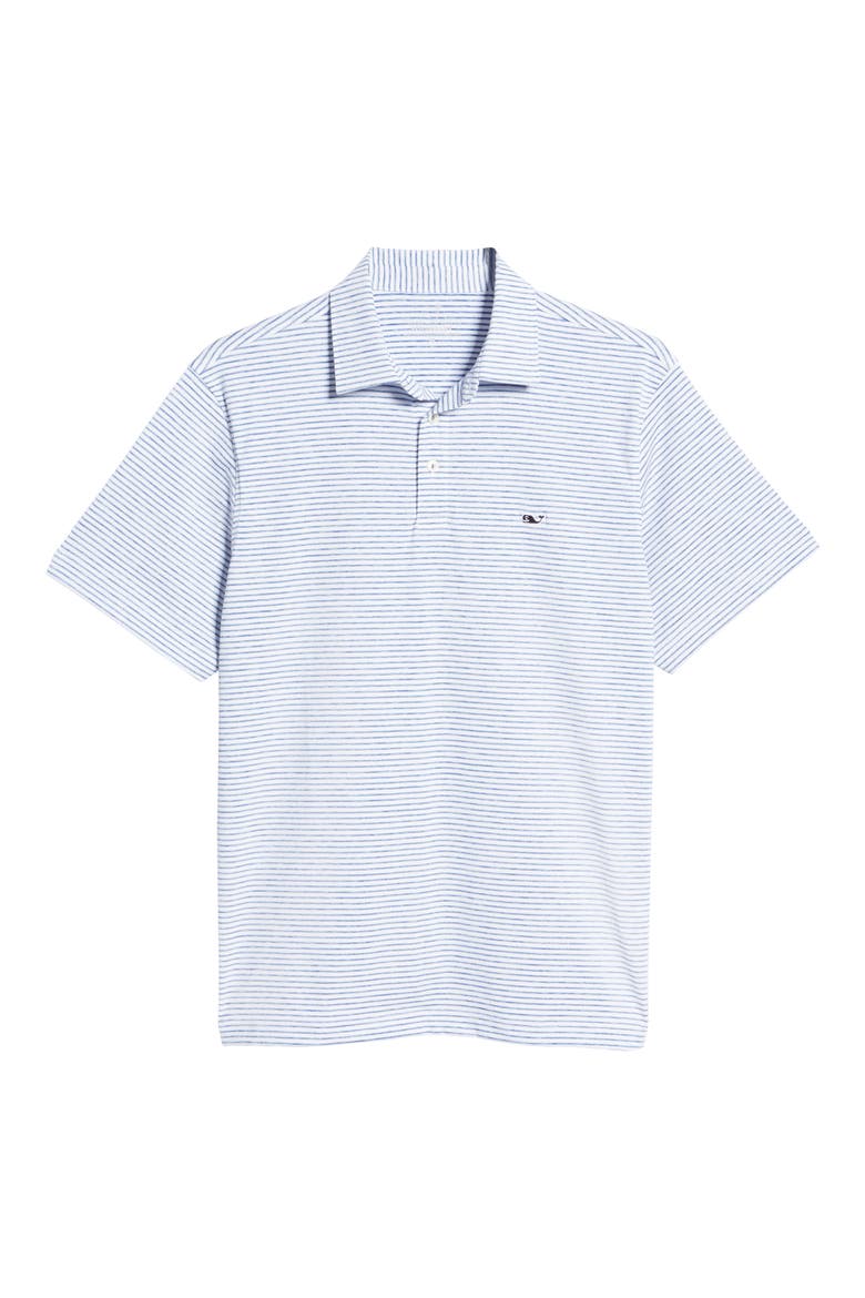 Stripe Sankaty Short Sleeve Performance Polo, Main, color, YACHT BLUE TEJEDA