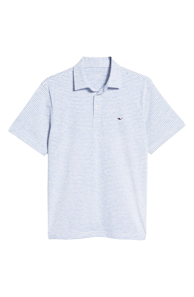 vineyard vines Stripe Sankaty Short Sleeve Performance Polo, Main, color, Yacht Blue Tejeda