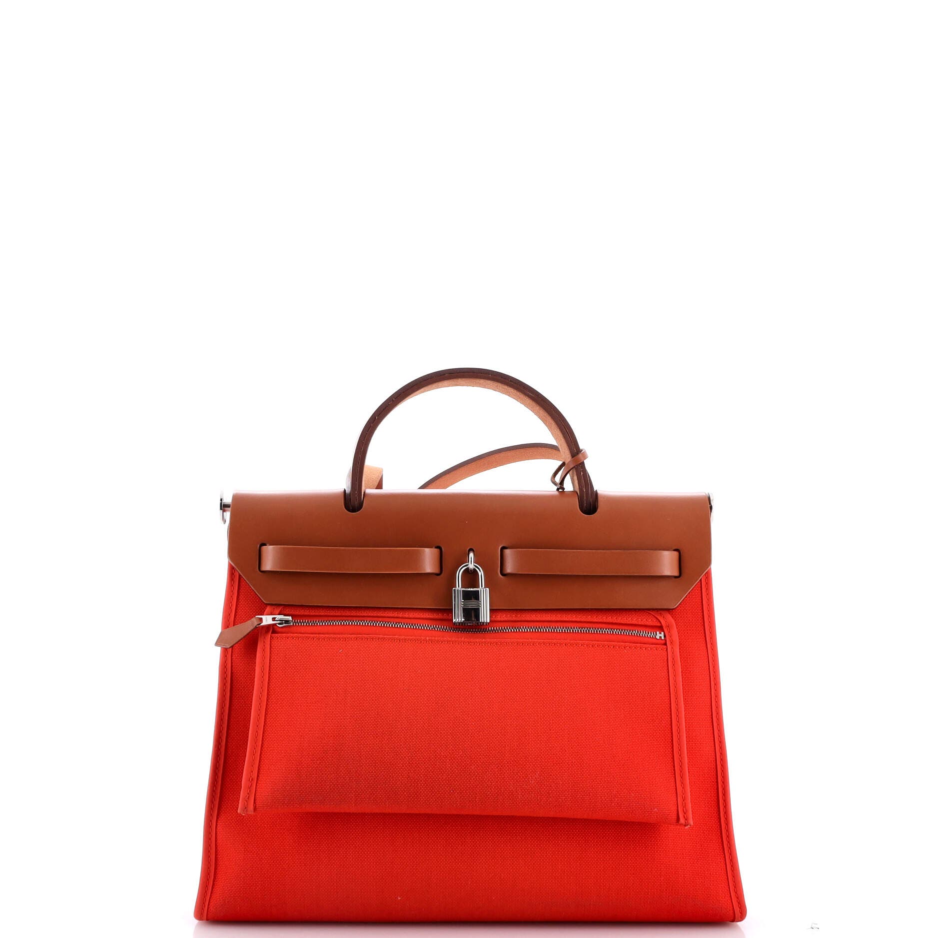 Pre-Owned Hermes Herbag Zip Leather and Toile 31, Alternate, color, 