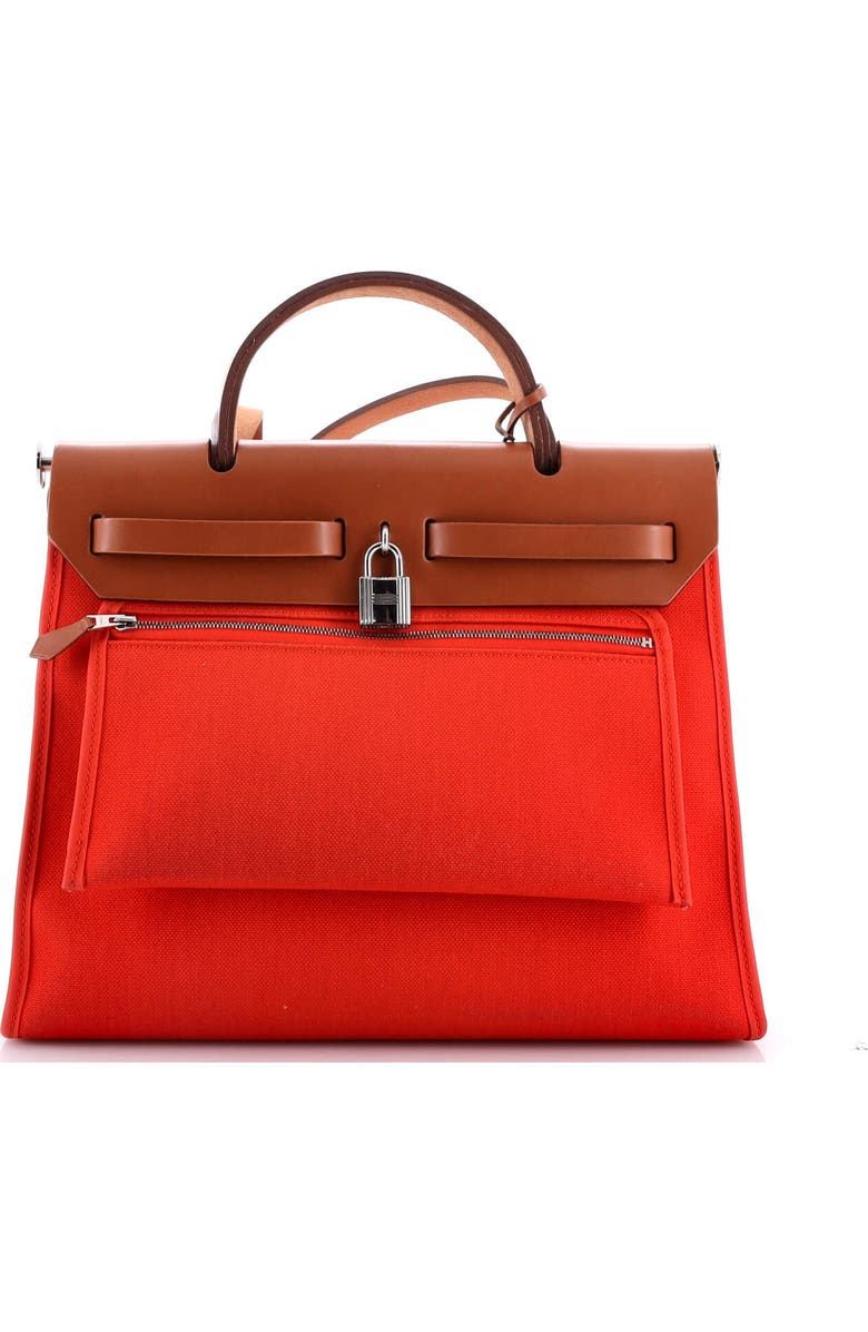 Pre-Owned Hermes Herbag Zip Leather and Toile 31, Alternate, color,