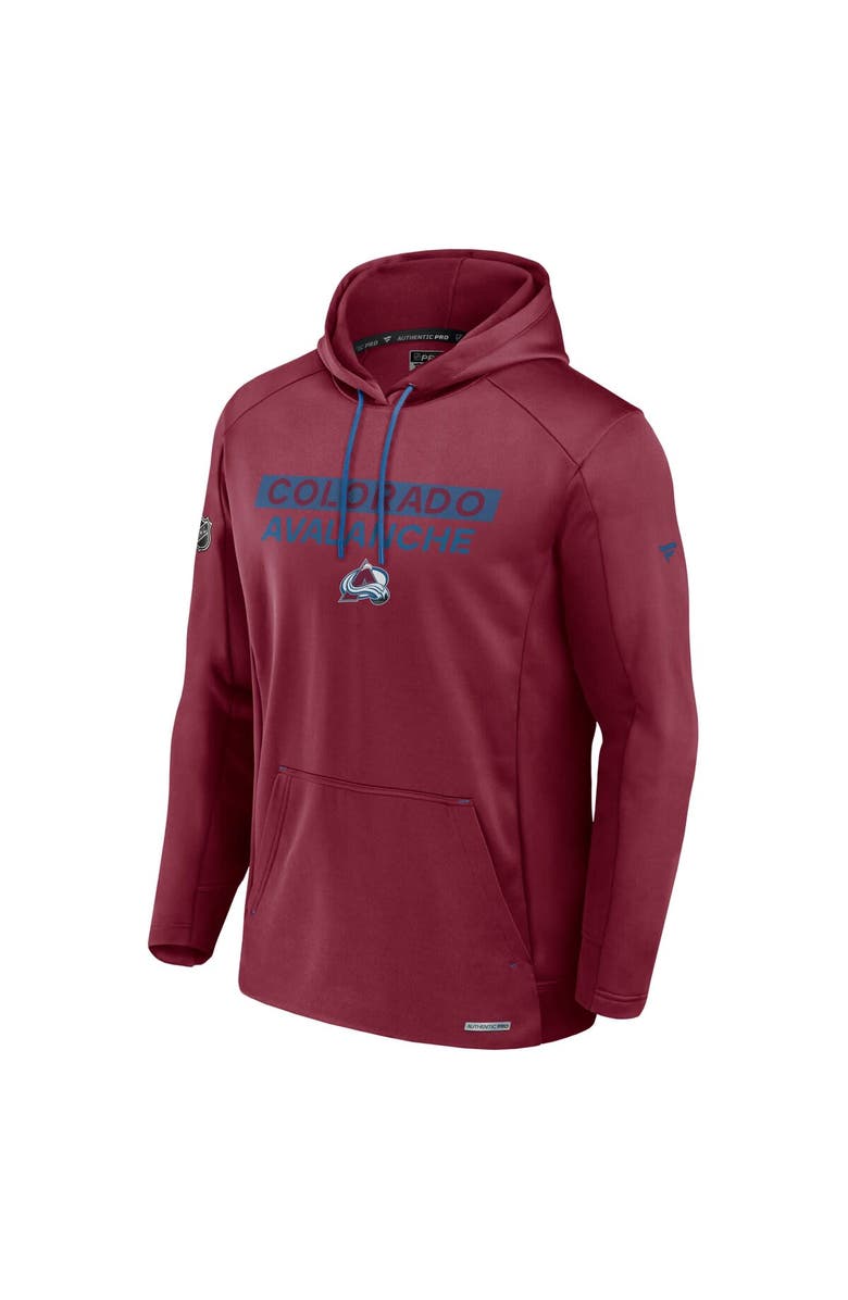 FANATICS Men's Fanatics Burgundy Colorado Avalanche Authentic Pro Rink Fleece Pullover Hoodie, Alternate, color, Burgundy