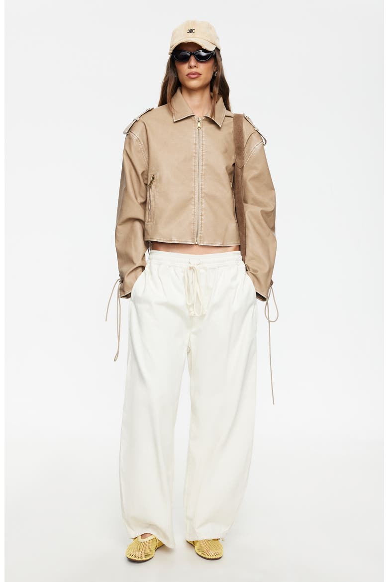 Out of Office Cotton Drawstring Pants, Alternate, color, SAND