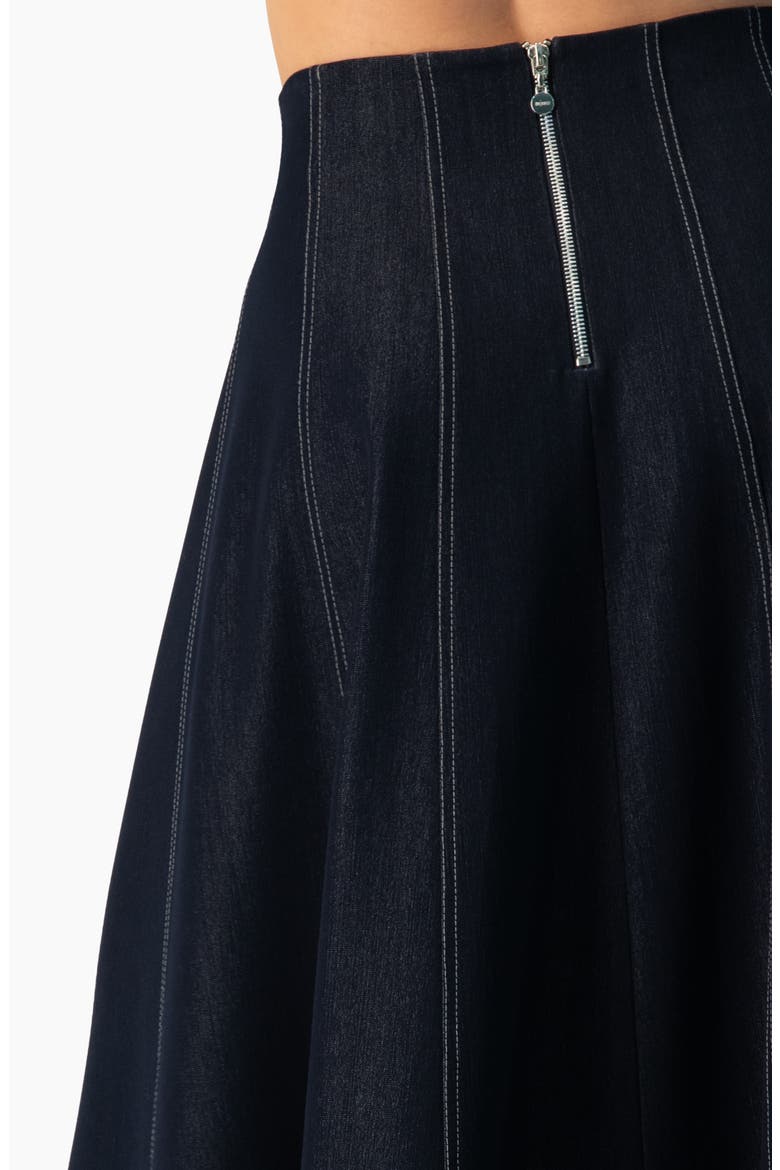 Wide Denim Midi Skirt, Alternate, color, Navy Blue
