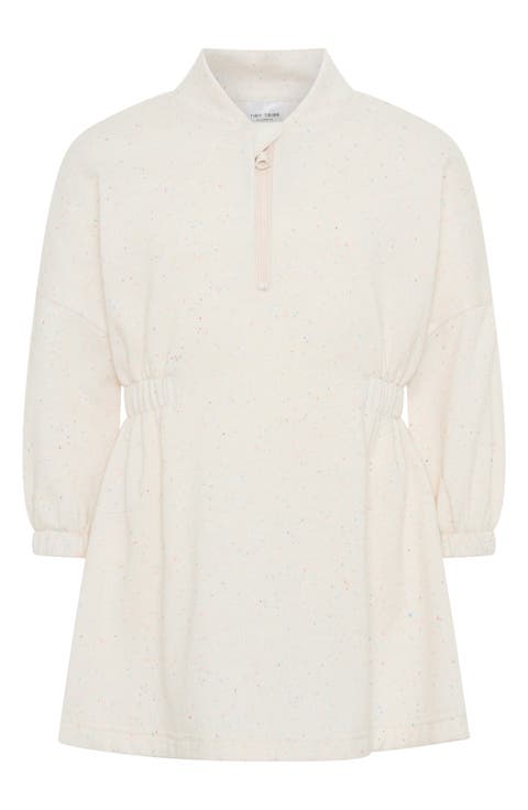 Kids' Half Zip Long Sleeve Sweatshirt Dress (Toddler & Little Kid)