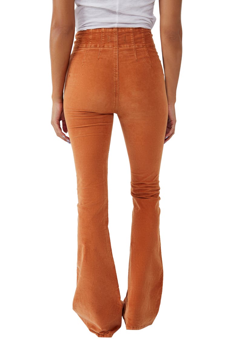 We the Free Jayde Flare Leg Corduroy Pants, Alternate, color, COGNAC