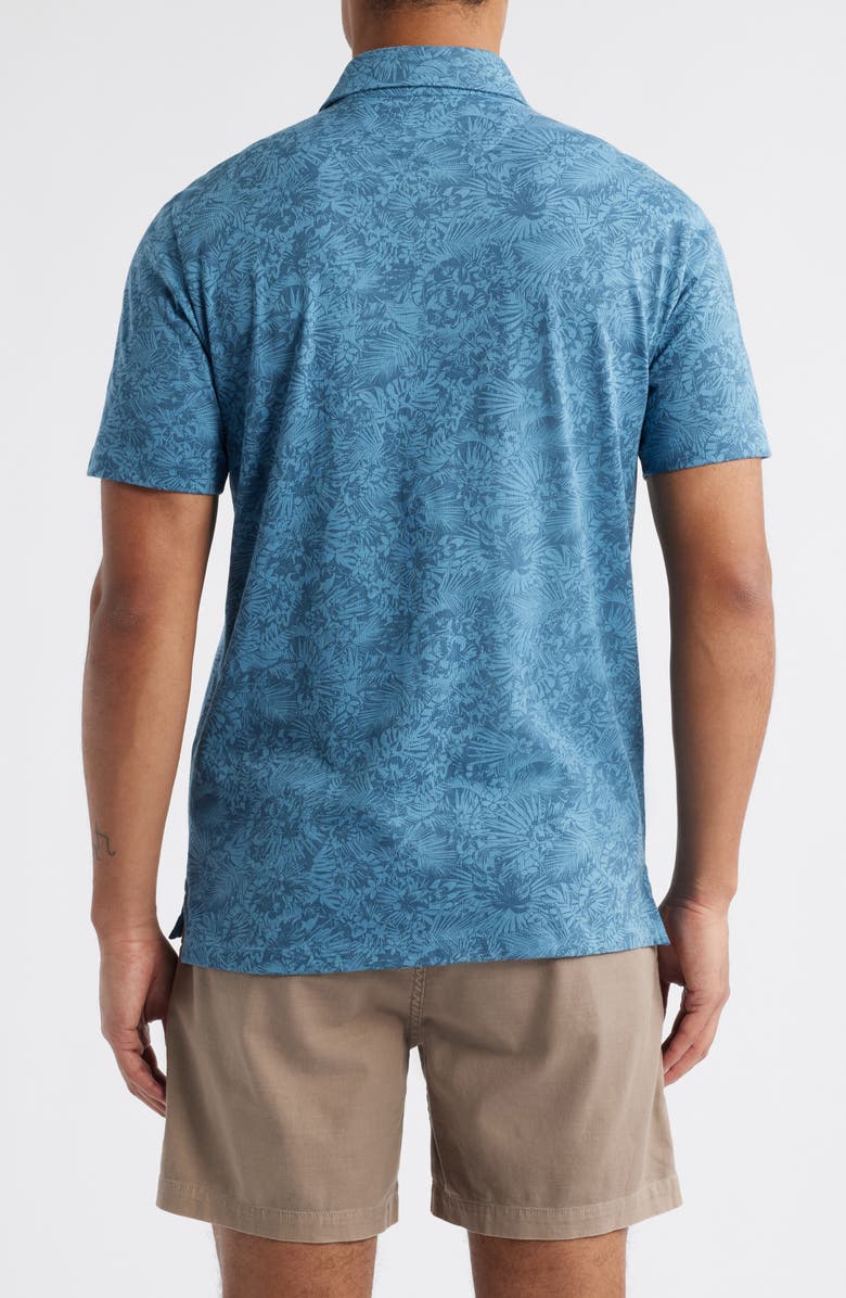 Faherty Retreat Floral Polo, Alternate, color, Blue Tropic Fan