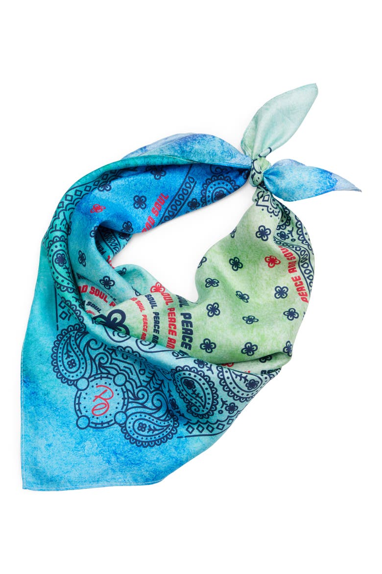 Peace & Soul Silk Bandana, Main, color, OCEAN BLUE