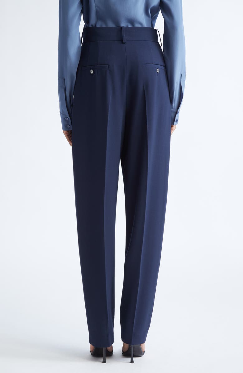 Michael Kors Collection Chase High Waist Wool Tapered Pants, Alternate, color, Midnight