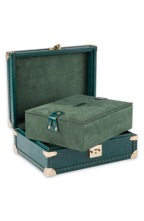 Bey-berk 8-watch Storage Case In Green Multi Color