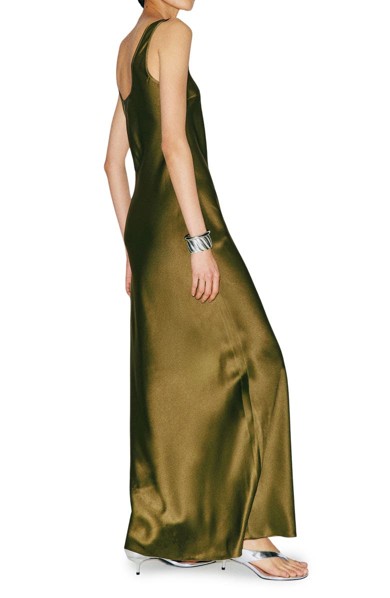 Reformation Pamela Silk Maxi Dress, Alternate, color, Moss Garden