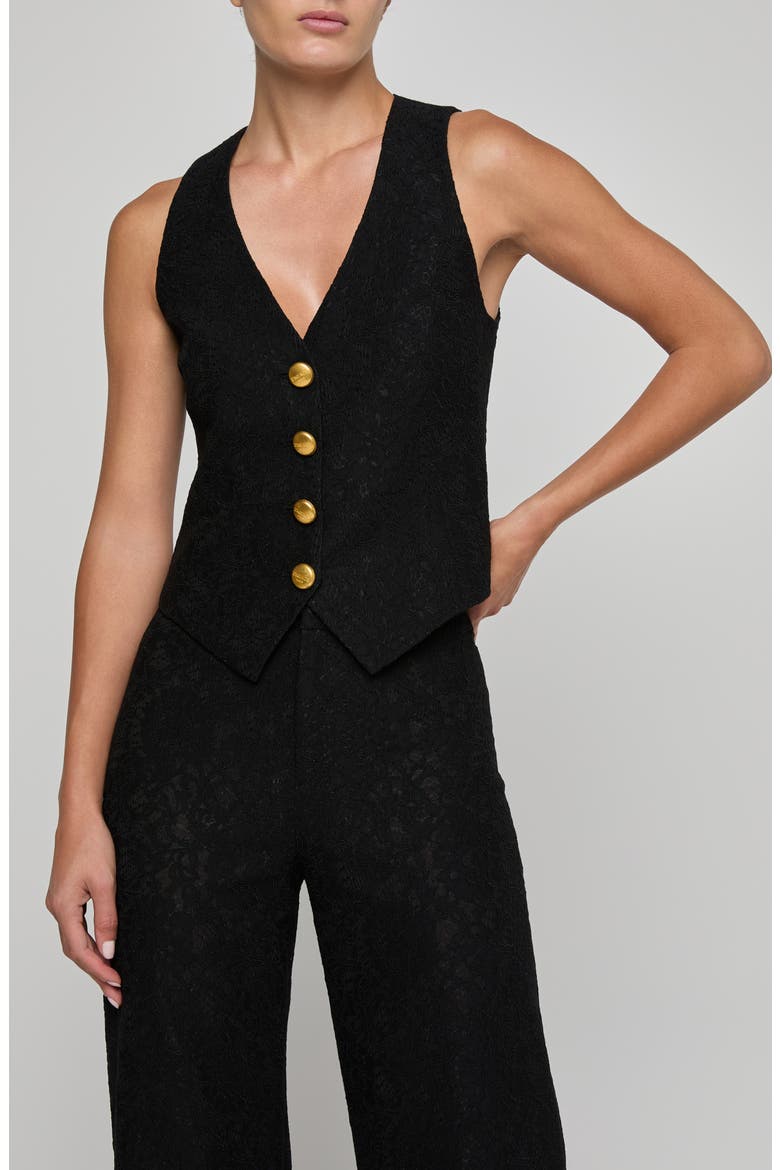 Kino Bonded Lace Vest, Main, color, BLACK