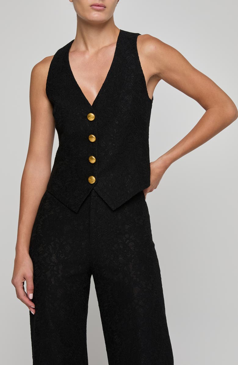 L'AGENCE Kino Bonded Lace Vest, Main, color, Black
