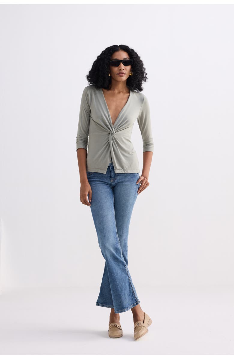 Reistor Twist Front Knit Shirt, Alternate, color, Green