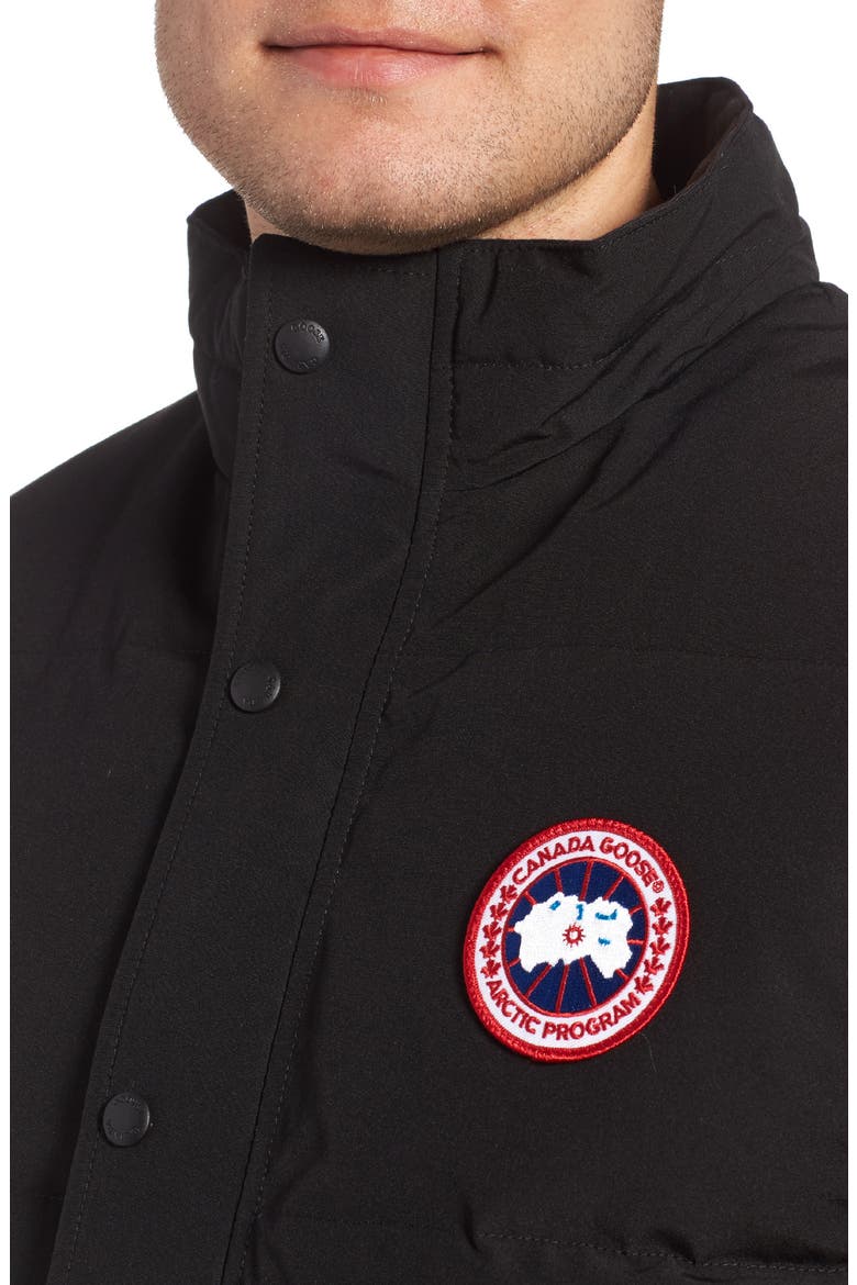 Garson Slim Fit Quilted Down Vest, Alternate, color, BLACK