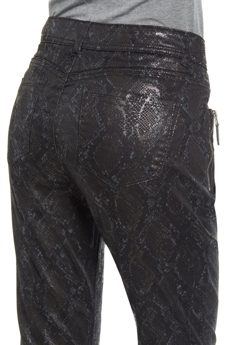 Ab-Solution Snake Print Side Zip Jeggings (Nordstrom Exclusive), Alternate, color, BLACK BLUE