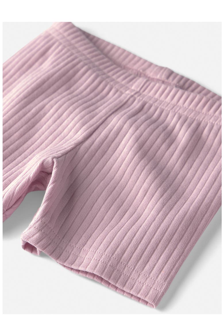 2-Pack Assorted Rib Stretch Organic Cotton Pedal Shorts, Alternate, color, PURPLE CREAM