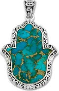 SAMUEL B. Sterling Silver Mohave Turquoise Hamsa Pendant
