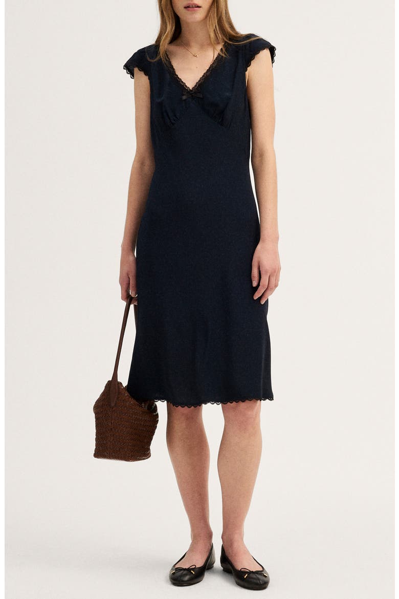 Layton Lace Trim Slipdress, Main, color, DEEP INDIGO