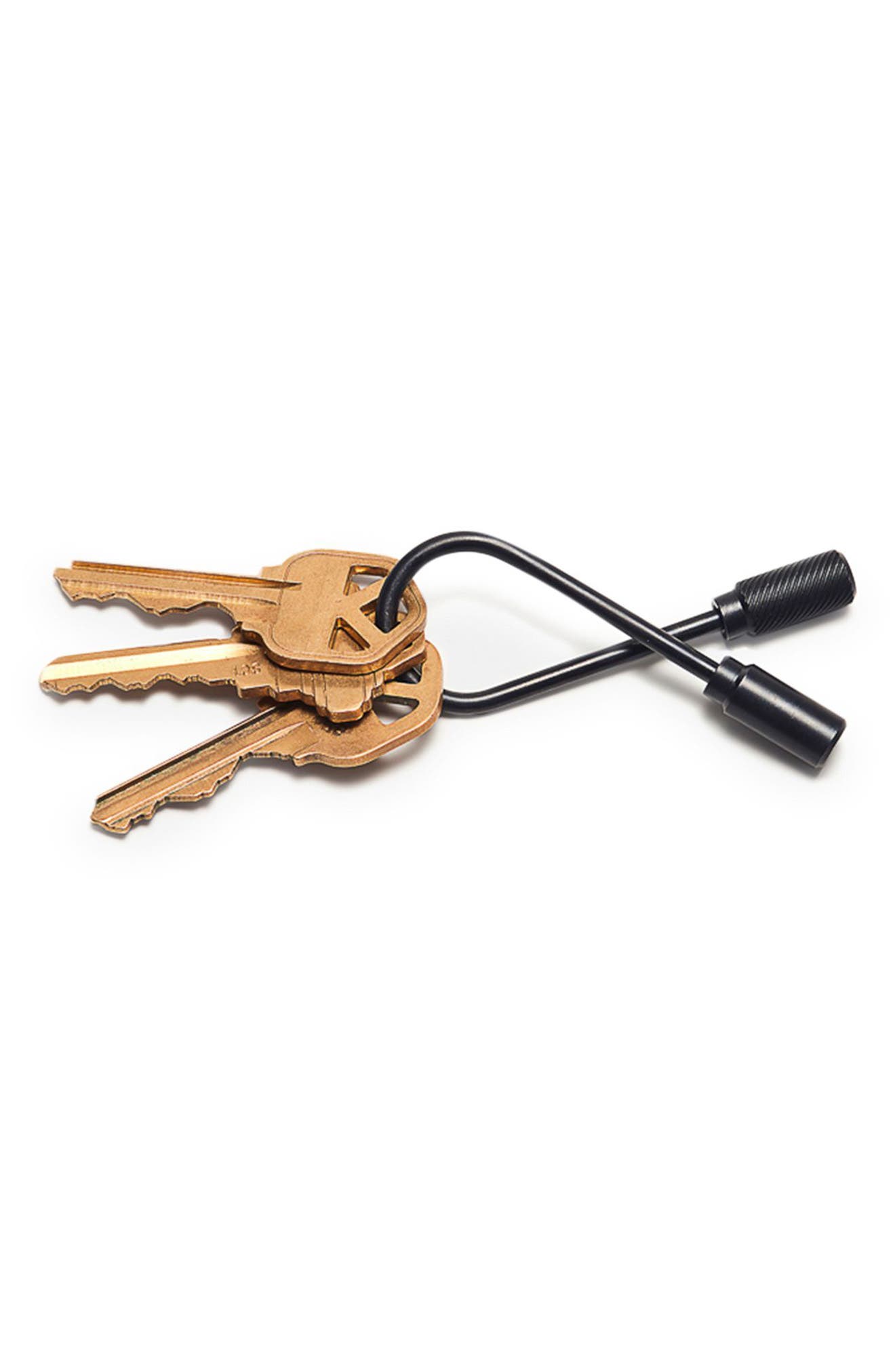 Closed Helix Key Ring, Main, color, VAPOR BLACK