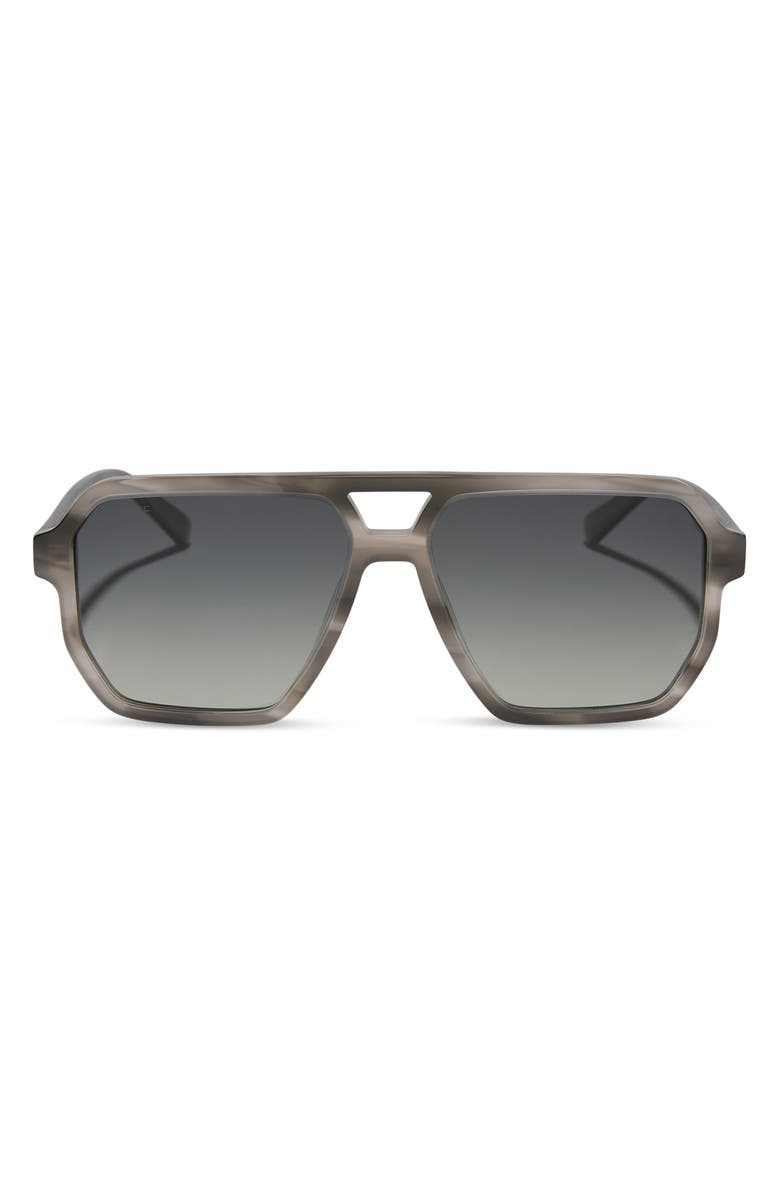 DIFF Cameron 57mm Polarized Navigator Sunglasses, Main, color, Smoke Marble / Grey Gradient