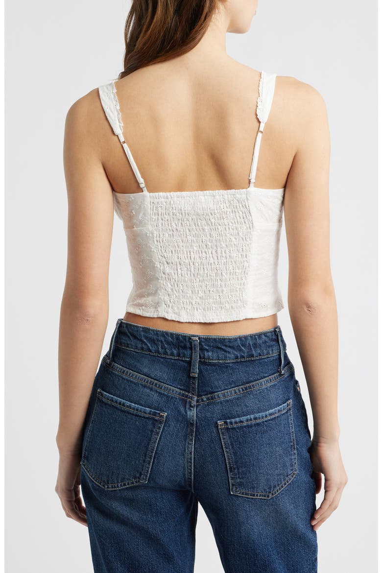 Shirred Crop Top, Alternate, color, WHITE