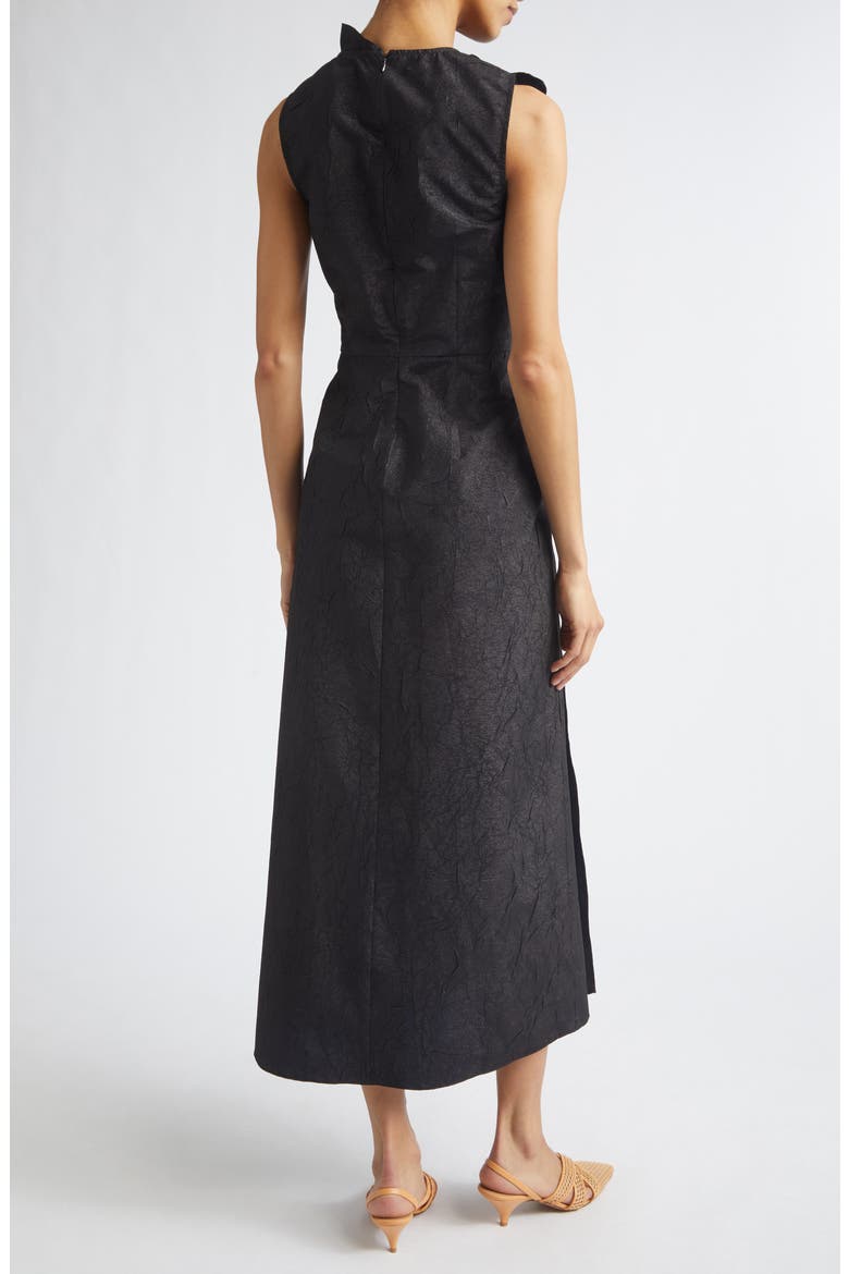 Demetria Ruffle Detail Taffeta Cocktail Dress, Alternate, color, OBSIDIAN
