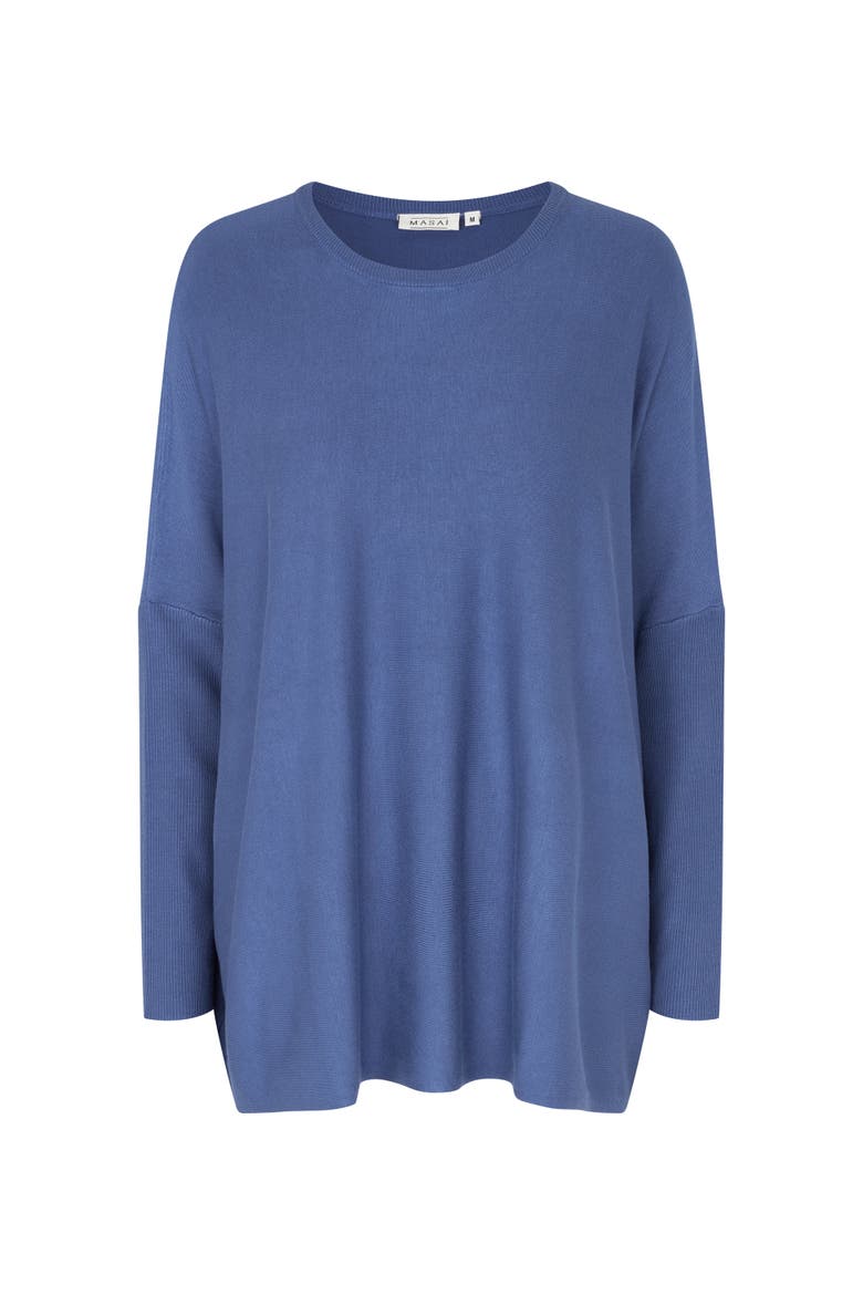 Mafanasi Round Neck Oversized Top, Main, color, Gray Blue