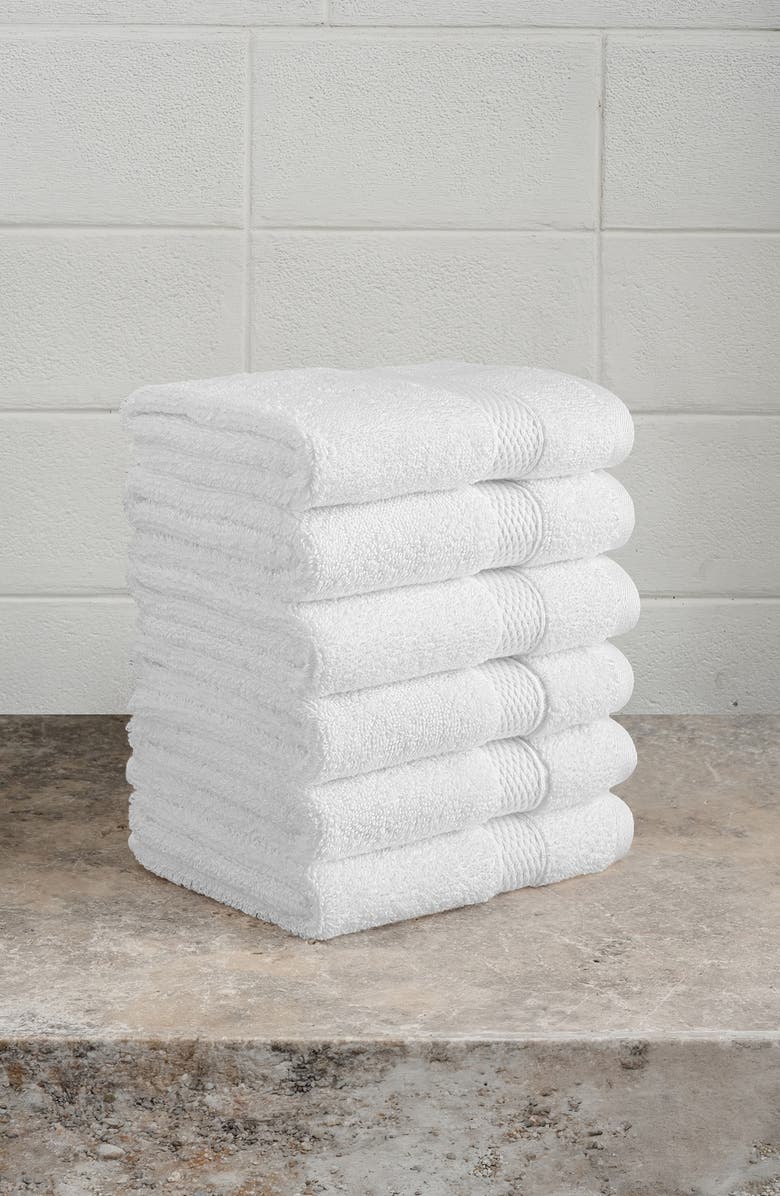 Linum Home Textiles 6-Pack Anovia Cotton Washcloths, Alternate, color, White