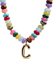 BaubleBar Semi Precious Bubble Initial Pendant Necklace