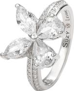 SUZY LEVIAN Sterling Silver & CZ White Butterfly Ring