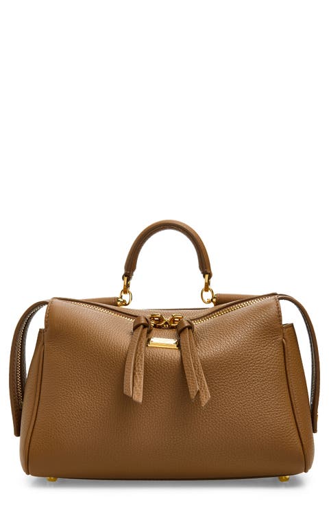 Vittoria Leather Top Handle Bag