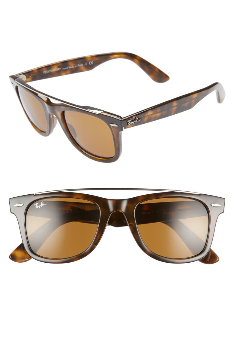 50mm Wayfarer Sunglasses, Main, color, HAVANA SOLID