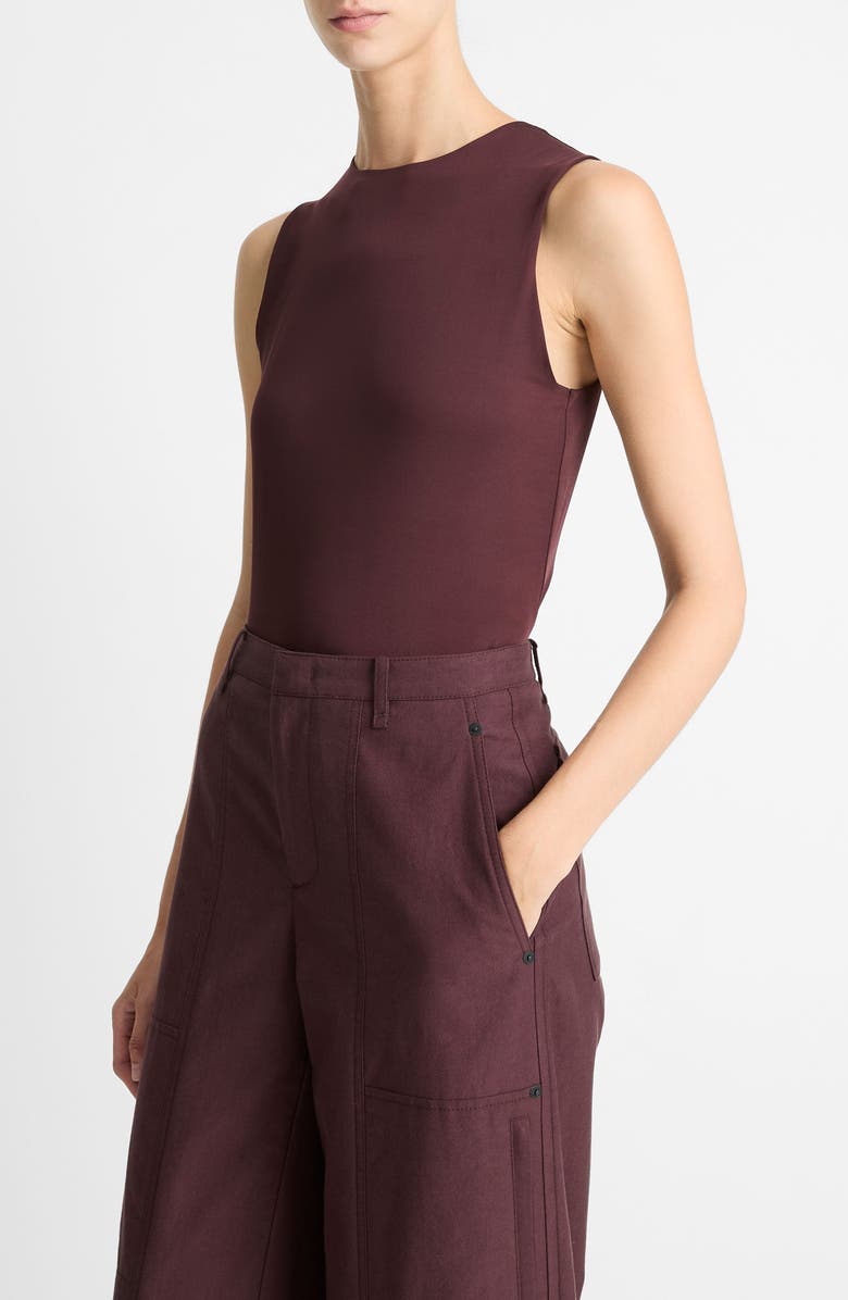 Vince Sleeveless Fitted Top, Alternate, color, Cherry Night