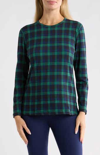 Plaid Crewneck Long Sleeve Top
