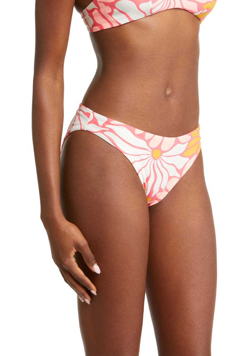 Maaji Dali Flowers Sublimity Reversible Classic Bikini Bottoms, Alternate, color, Orange