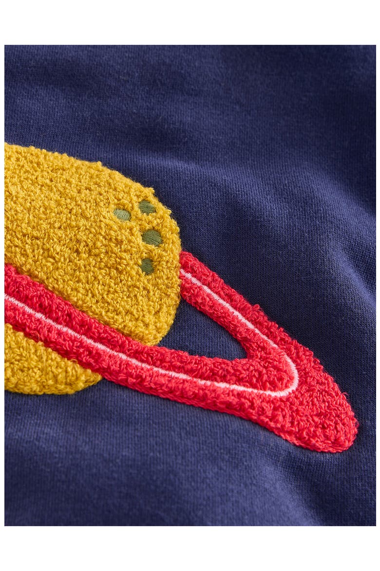 Kids' Space Bouclé Appliqué Cotton Blend Joggers, Alternate, color, COLLEGE NAVY