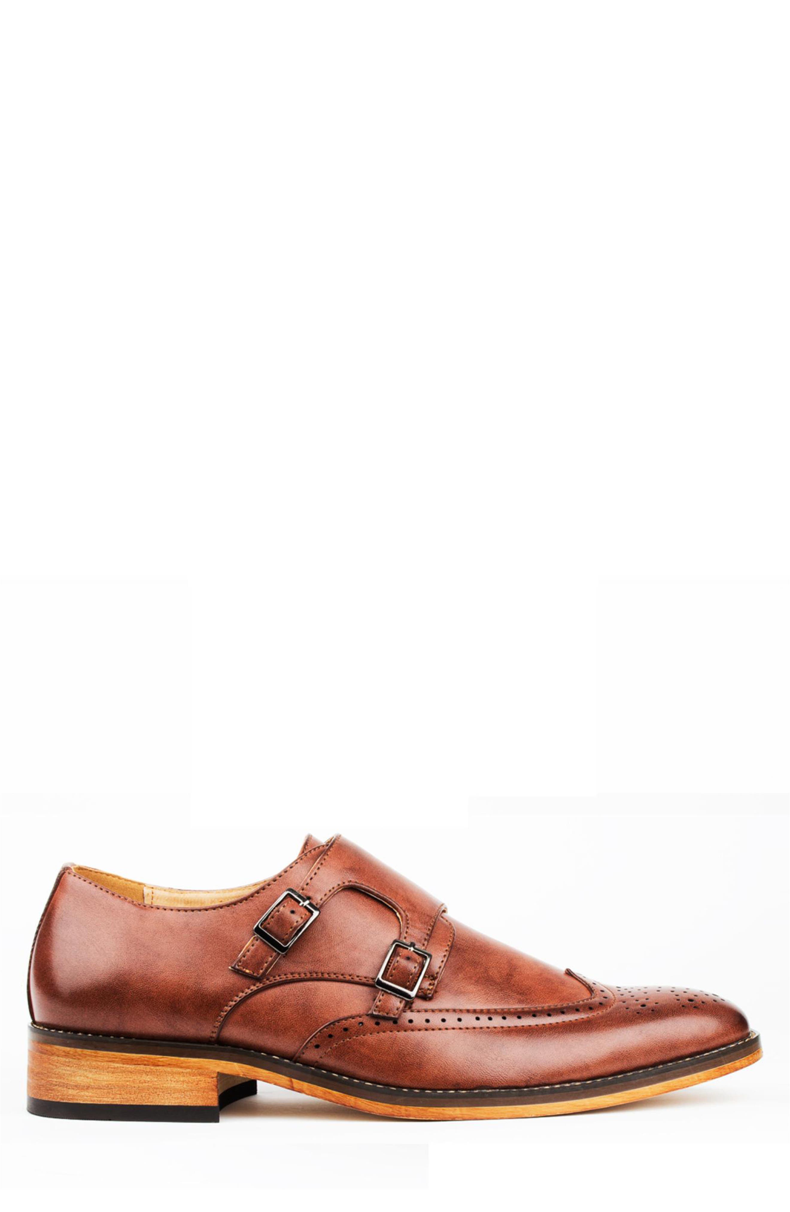 Monk Strap Shoe, Alternate, color, BROWN