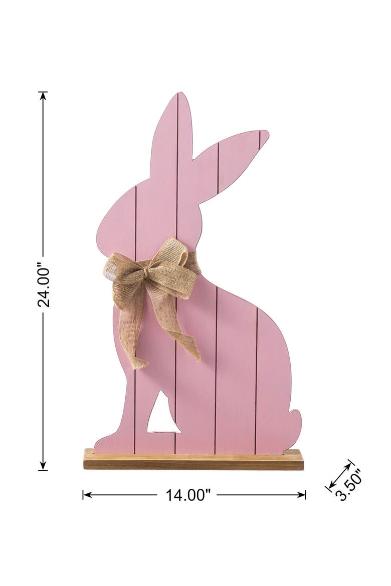 Easter Wooden Pink Bunny Porch Decor, Alternate, color, Pink