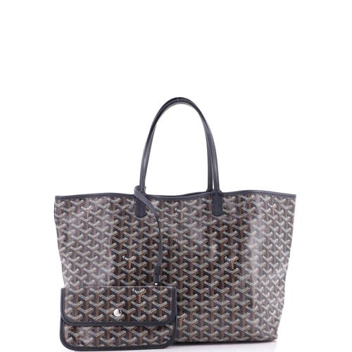 Pre-owned Goyard  Goyard Saint Louis Tote Coated Canvas Pm In Black