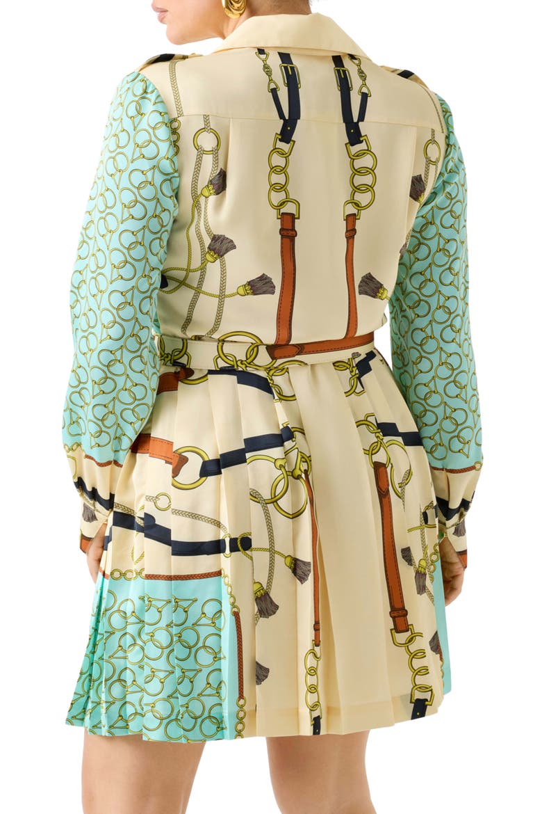 Print Wrap Mini Shirtdress, Alternate, color, BROWN
