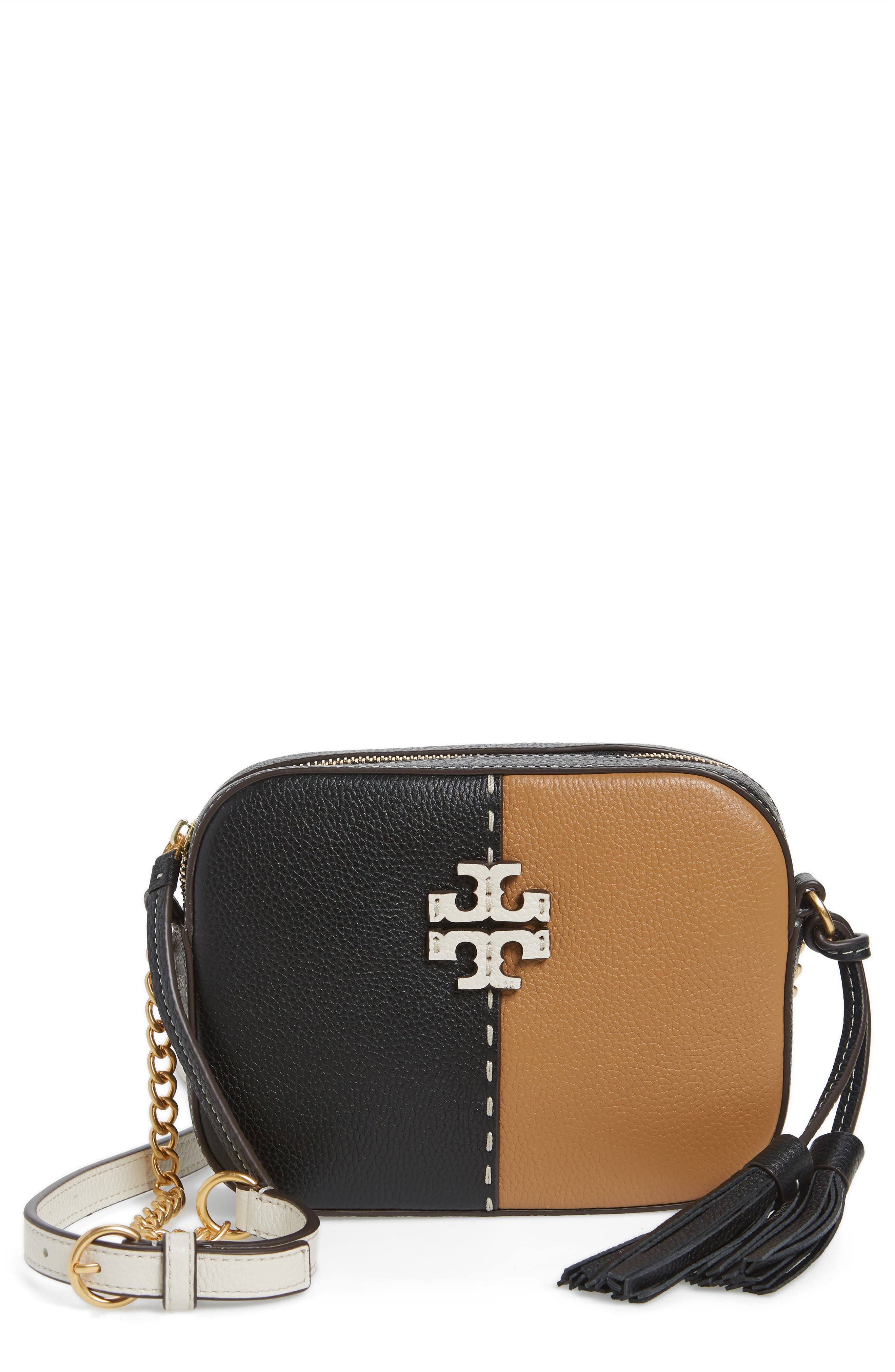 Tory Burch McGraw Colorblock Leather Camera Bag, Main, color, 