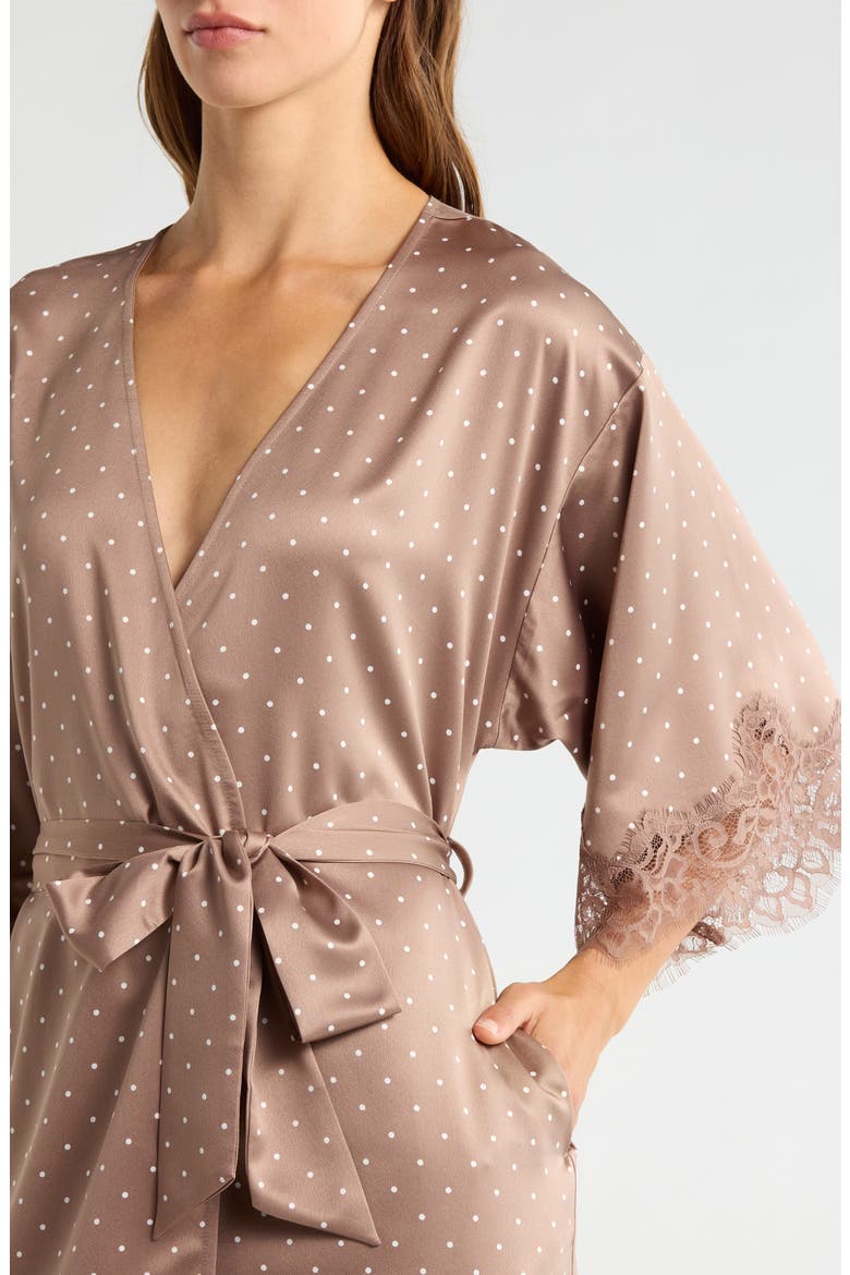 Midnight Satin Wrap, Alternate, color, BROWN- IVORY PIN DOT